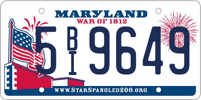 MD license plate 5BI9649