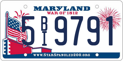 MD license plate 5BI9791