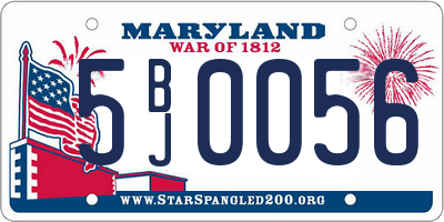 MD license plate 5BJ0056