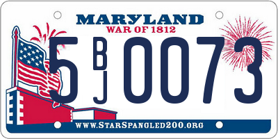MD license plate 5BJ0073