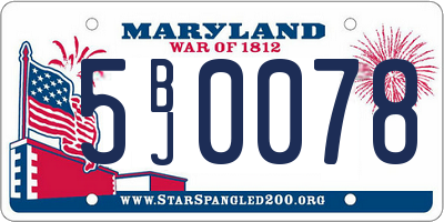 MD license plate 5BJ0078