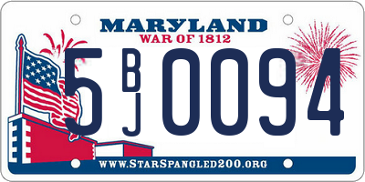 MD license plate 5BJ0094