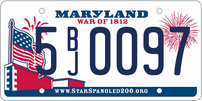 MD license plate 5BJ0097