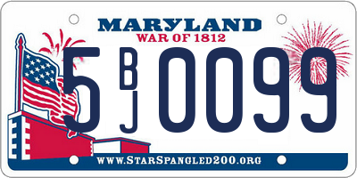 MD license plate 5BJ0099