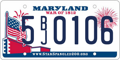 MD license plate 5BJ0106