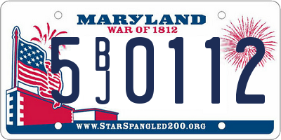 MD license plate 5BJ0112