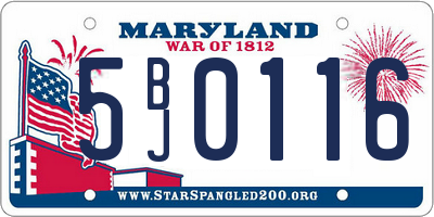 MD license plate 5BJ0116