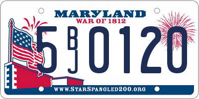 MD license plate 5BJ0120