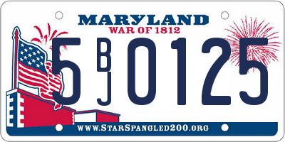 MD license plate 5BJ0125