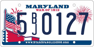 MD license plate 5BJ0127