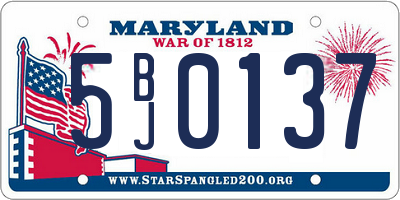 MD license plate 5BJ0137