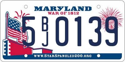 MD license plate 5BJ0139