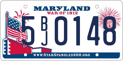 MD license plate 5BJ0148