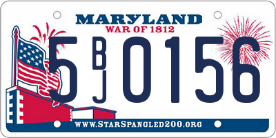MD license plate 5BJ0156