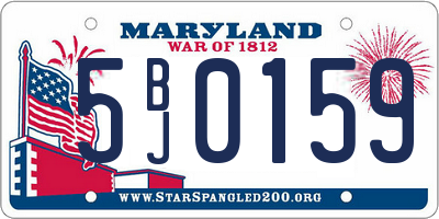 MD license plate 5BJ0159