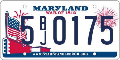 MD license plate 5BJ0175