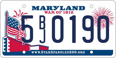 MD license plate 5BJ0190