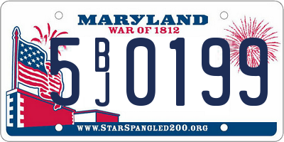 MD license plate 5BJ0199