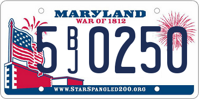 MD license plate 5BJ0250