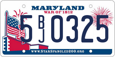 MD license plate 5BJ0325