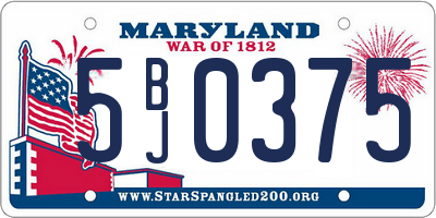 MD license plate 5BJ0375