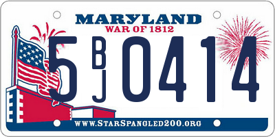 MD license plate 5BJ0414
