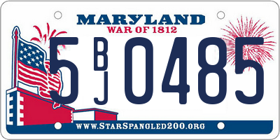 MD license plate 5BJ0485