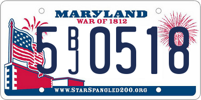 MD license plate 5BJ0518