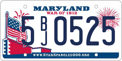 MD license plate 5BJ0525
