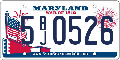 MD license plate 5BJ0526