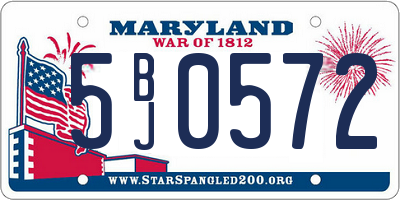 MD license plate 5BJ0572