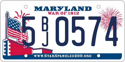 MD license plate 5BJ0574