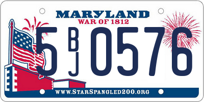 MD license plate 5BJ0576