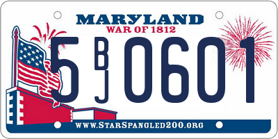 MD license plate 5BJ0601
