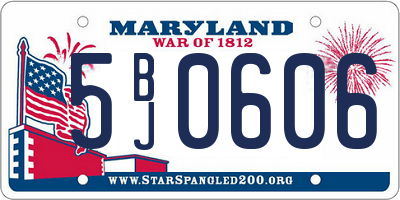 MD license plate 5BJ0606