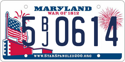 MD license plate 5BJ0614
