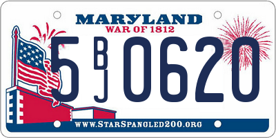 MD license plate 5BJ0620