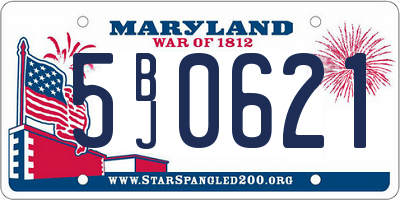 MD license plate 5BJ0621