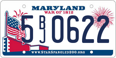 MD license plate 5BJ0622