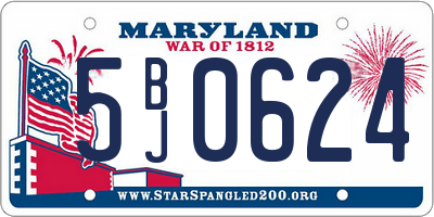 MD license plate 5BJ0624