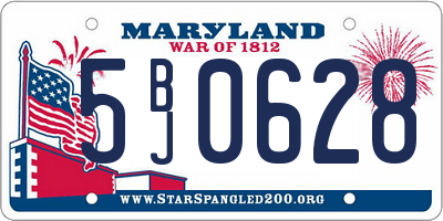 MD license plate 5BJ0628