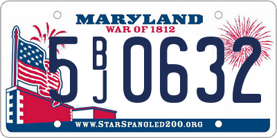 MD license plate 5BJ0632