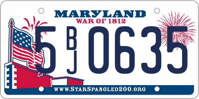 MD license plate 5BJ0635