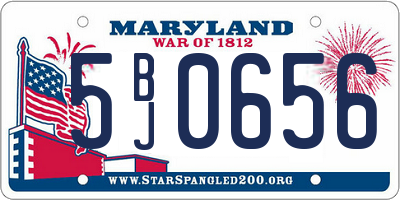 MD license plate 5BJ0656