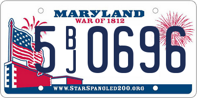 MD license plate 5BJ0696