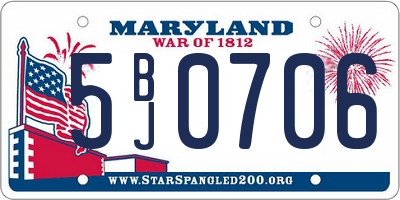 MD license plate 5BJ0706