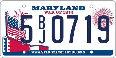 MD license plate 5BJ0719