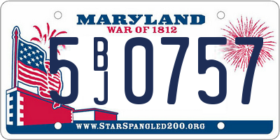MD license plate 5BJ0757
