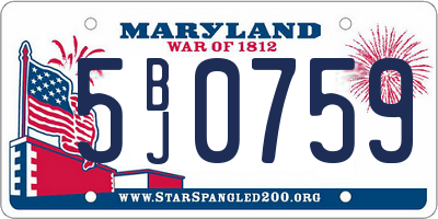 MD license plate 5BJ0759