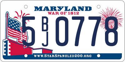 MD license plate 5BJ0778